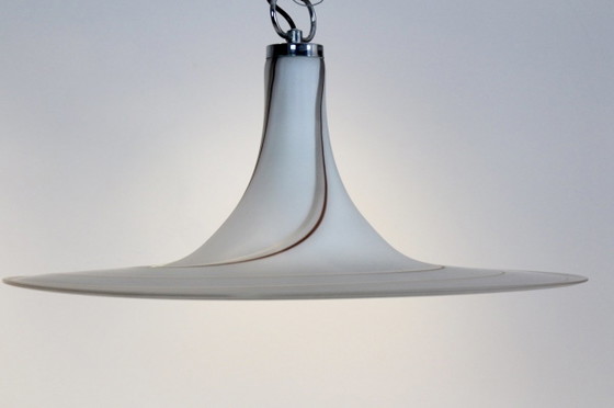 Vetri Murano Wirbelglas Pendelleuchte, Pendelleuchten, Chrom, Italian Design (Foto 2 von 11)