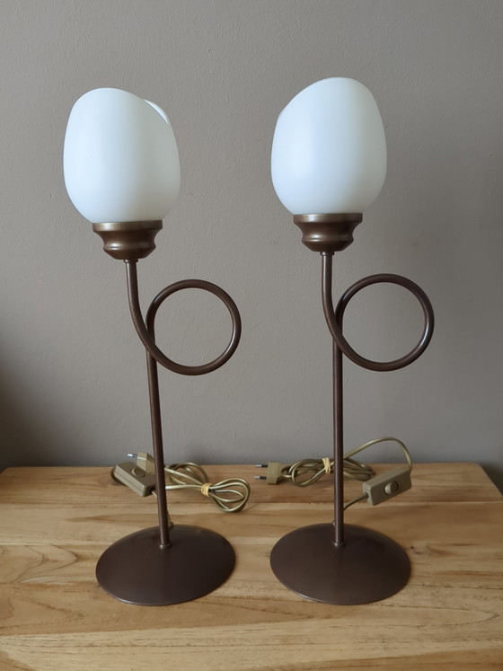 Image 1 of Set of Vintage Solid Table Lamps 'Tulip'
