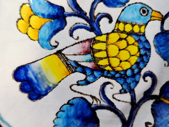 Splendido Piatto / Ciotola da Parete Vintage Romano Innocenti Maiolica Italiana – Firmato (1985), 22 cm (photo 5 of 9)