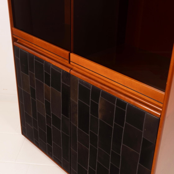 Tito Agnoli 1970 Italienischer Pekari Schwarzer Leder Schrank für Caleido – Schränke, Italian Design (photo 23 of 27)