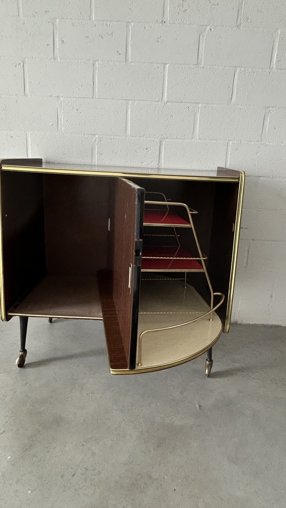 Image 1 of Original Vintage Bar Cabinet with Swivel Door – 1950s/60s