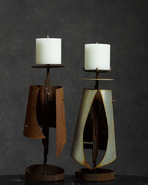 coppia di lampadari in ferro