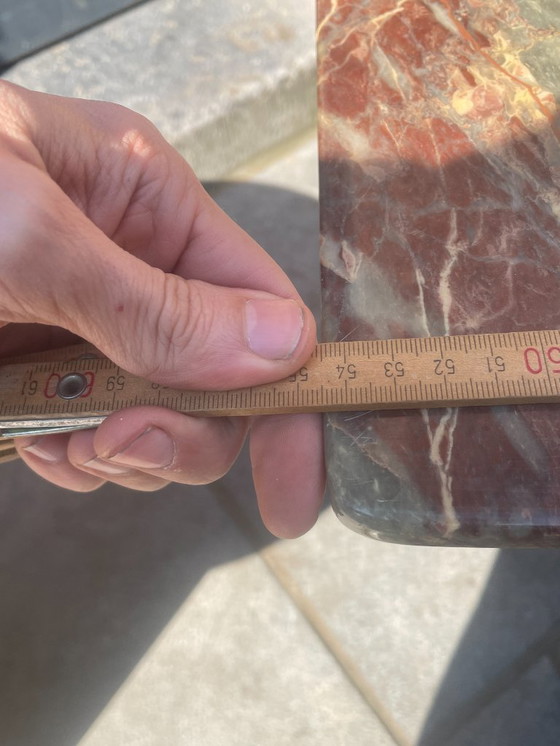 Image 1 of Set van 2 marmeren/natuurstenen bijzettafels op wielen