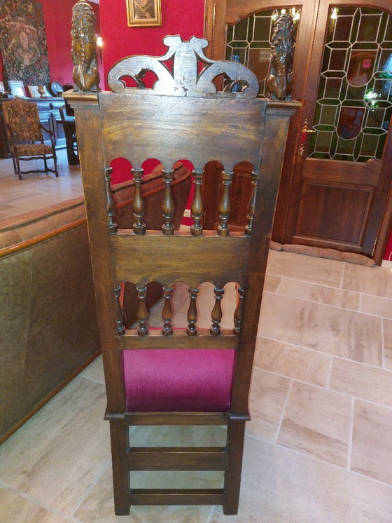 Image 1 of Seggiolone neorinascimentale fiammingo, 2 pezzi