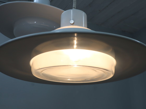 Image 1 of Space Age Veluce Murano Hanging Disc Lamp 1960s, Set of 4