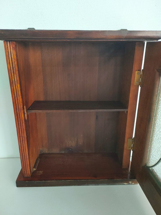 Image 1 of Antique/Art Deco hallway/wall/key cabinet (stained glass window)