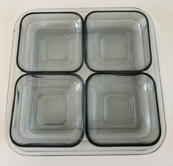 Image 1 of 2 x set d'oeuvre Art Deco blu zaffiro 'Primula A.D. Copier 1947.