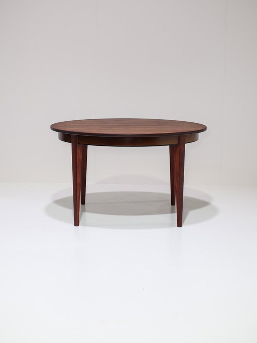 Mesa de comedor extensible Omann Jun 55 de palisandro danés vintage