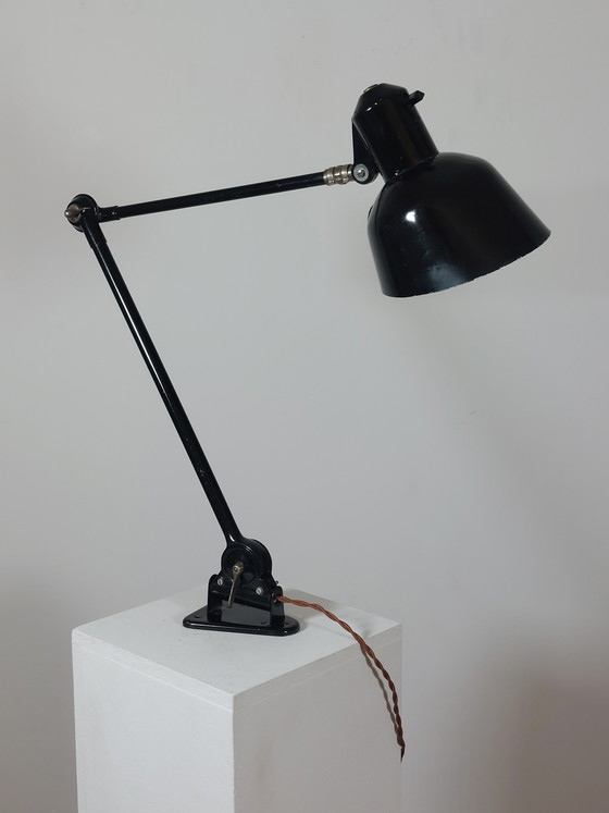 Image 1 of Schwarze Bauhaus SIS Werkstattlampe Gelenklampe 