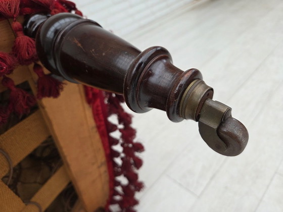 Image 1 of Fauteuil danois à haut dossier, années 1950, revêtement en velours, pieds en bois de hêtre.