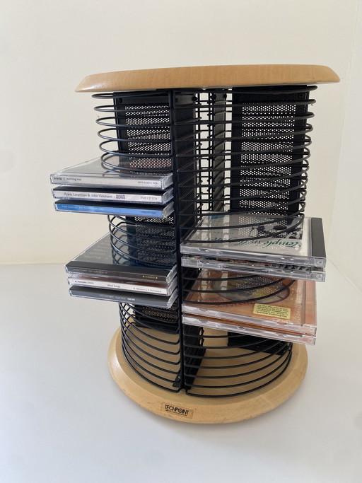 Vintage Techpoint rotating CD rack in Memphis style - 1980s