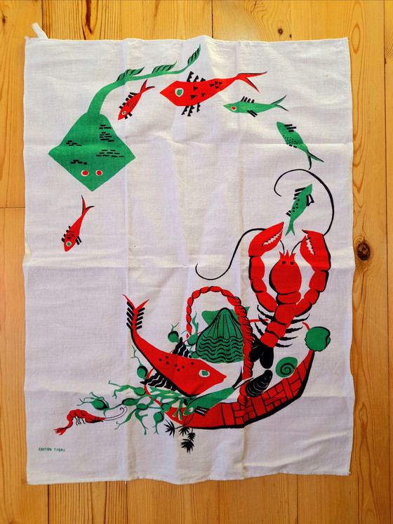 Image 1 of Coppia di strofinacci in cotone Tygra, 1960