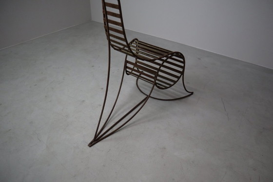 Image 1 of Set of three sculptural iron chairs, in the style of André Dubreuil