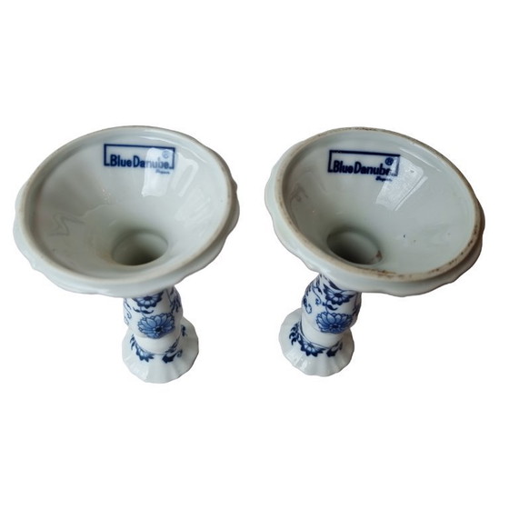 Image 1 of Vintage Danube porcelain candlesticks