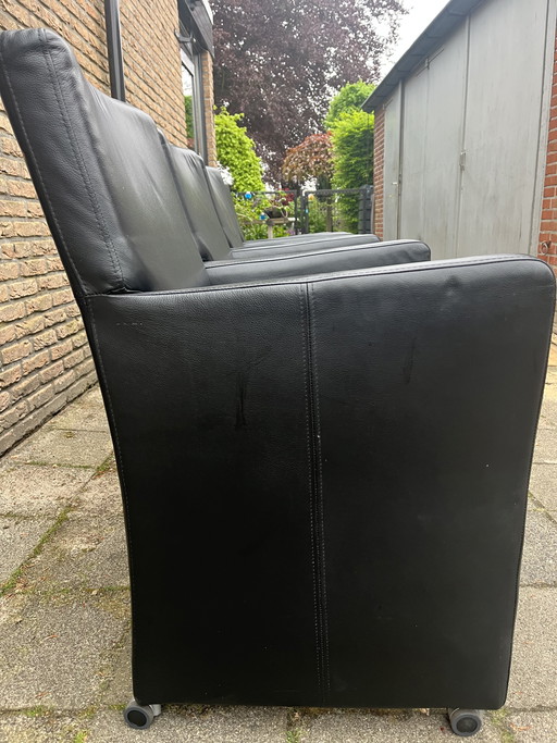 Sillas de comedor de lujo Mobitec de piel, juego de 4