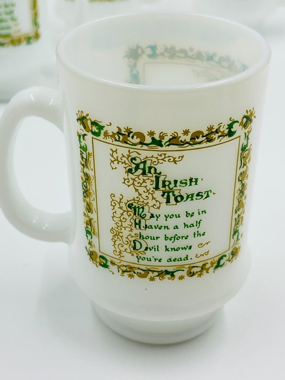 Set of 4 Opaline "An Irish Toast" Vintage Cups – Glass & Decanter, Glass (photo 7 of 8)