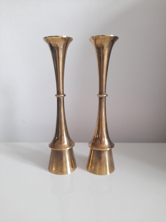 Image 1 of Pair of Quistgaard brass candlesticks