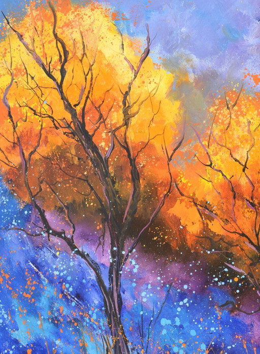Two trees at moonshine