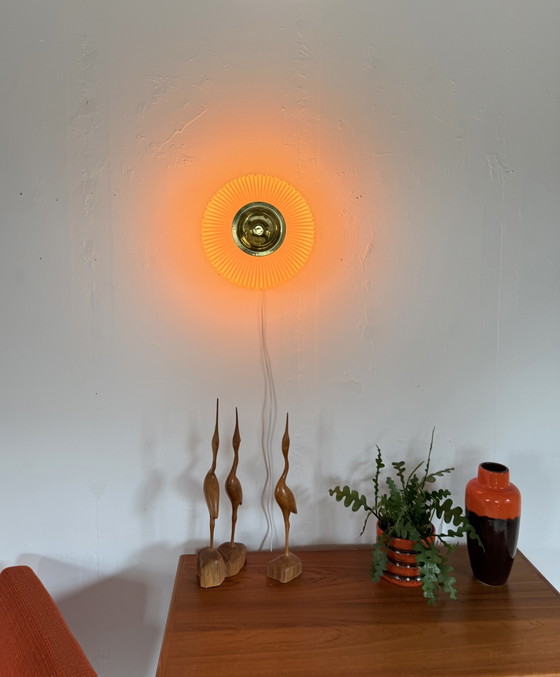 Vintage Opal Glass Wall Lamp, Glashütte Limburg ‘70 – Wall lights, Brass (photo 9 of 15)