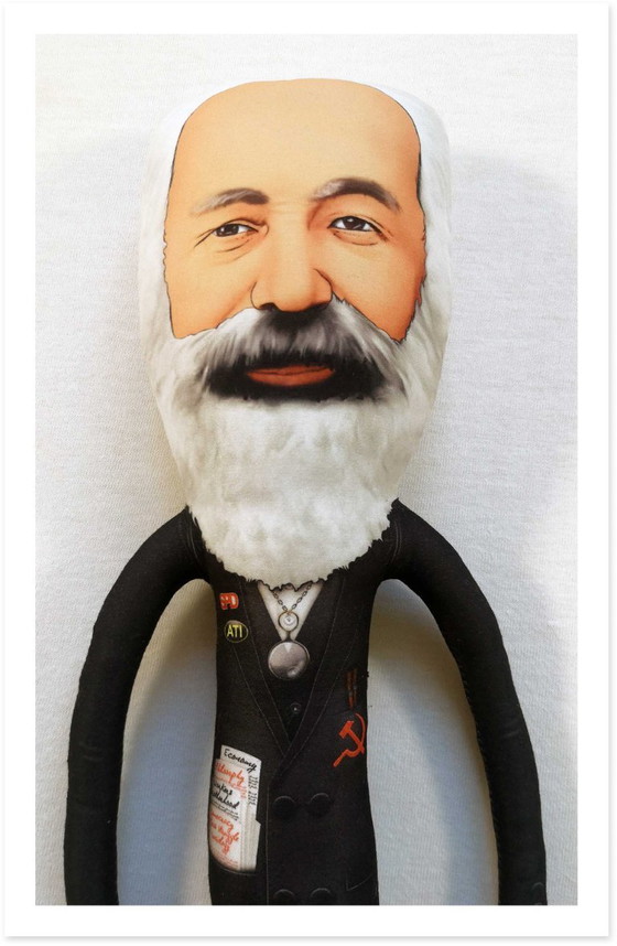 Image 1 of Karl Marx Gift | Handmade Art Doll | Marxist Gift | Philosopher Figurine | Academic Office Decor | Bookshelf Decor