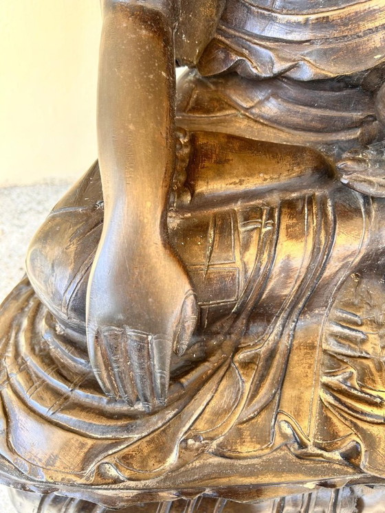 Image 1 of Title: Significant 68cm Handcrafted Bronze Buddha Statue – 22kg – Exceptional Engraved Detail