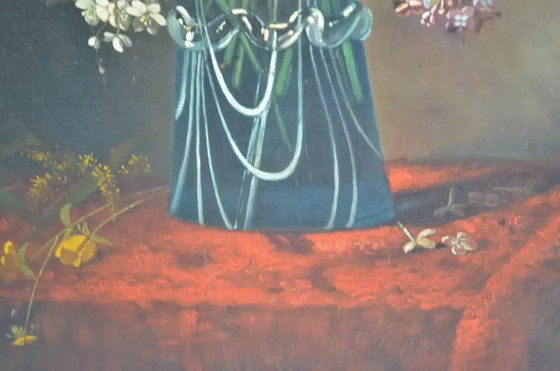 Pauline Petit (Französisch 19.-20. Jahrhundert) "Stillleben mit Blumenstrauß" Öl auf Leinwand Signiert und (photo 8 of 12)