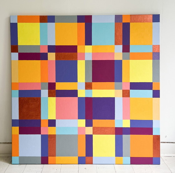 Image 1 of  Lena László, acrylique sur toile, 'Exactly 144 different squares