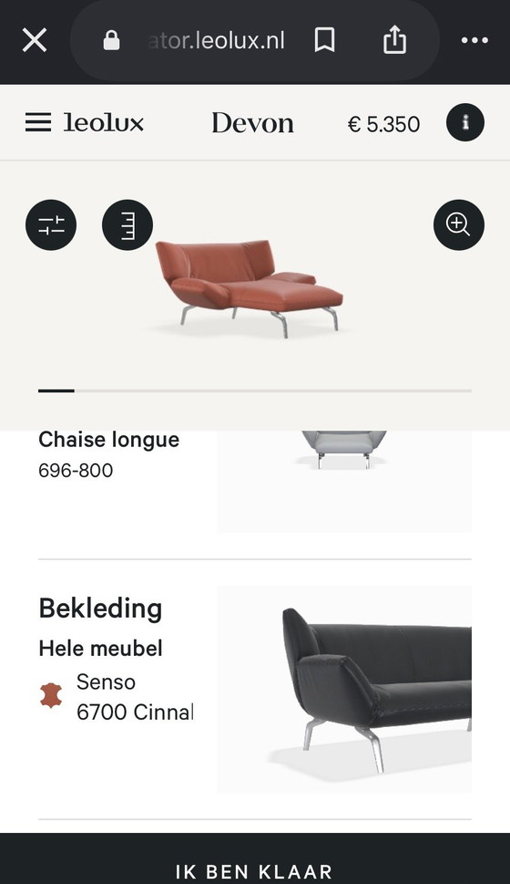 Image 1 of Leolux Devon chaise longue NOUVEAU