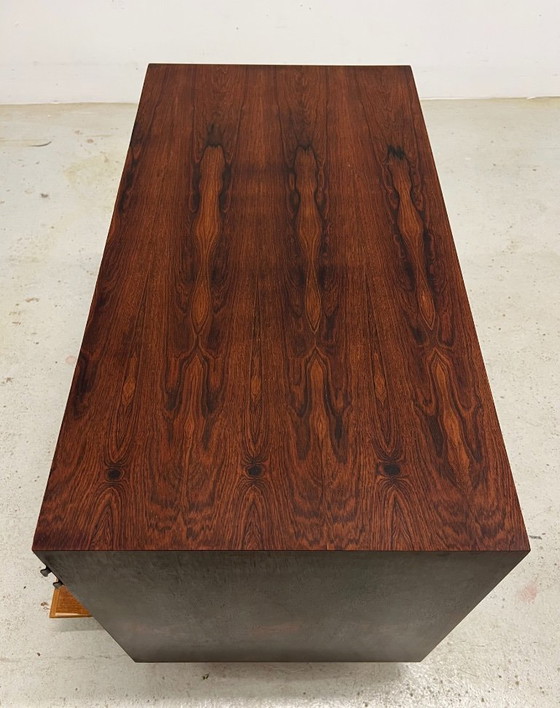 Image 1 of Rosewood Tambour Door Cabinet By Kai Kristiansen For Feldballes