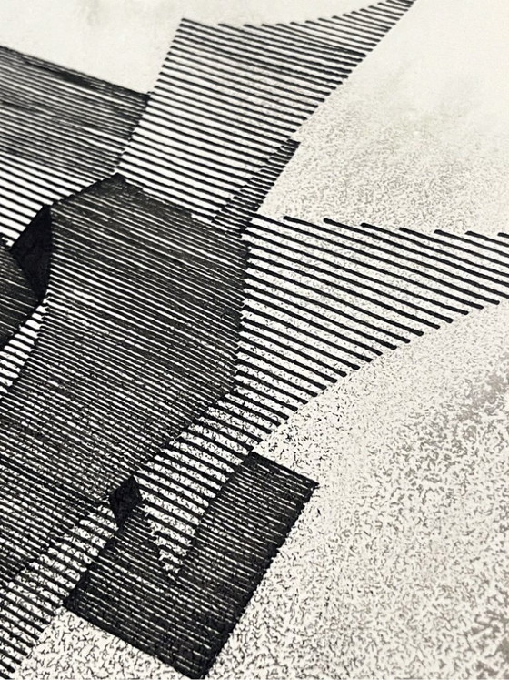 Image 1 of Original framed artwork on paper, signed Eugène Eechaut, created in ink in 1973