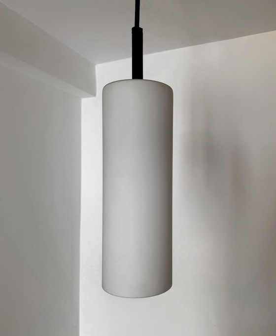 Image 1 of Suspensión cilíndrica opalina Staff Leuchten de los años 60