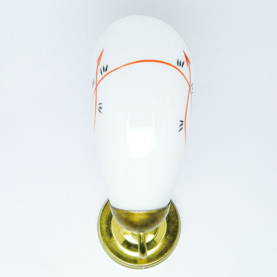 Glass Wall Lamp, Poland, 1950s – Wall lights, Metal (photo 9 of 10)