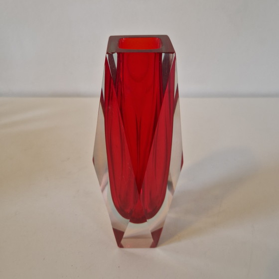 Image 1 of Red Murano Sommerso Vase by Luigi Mandruzzato, 1960s – 20 cm