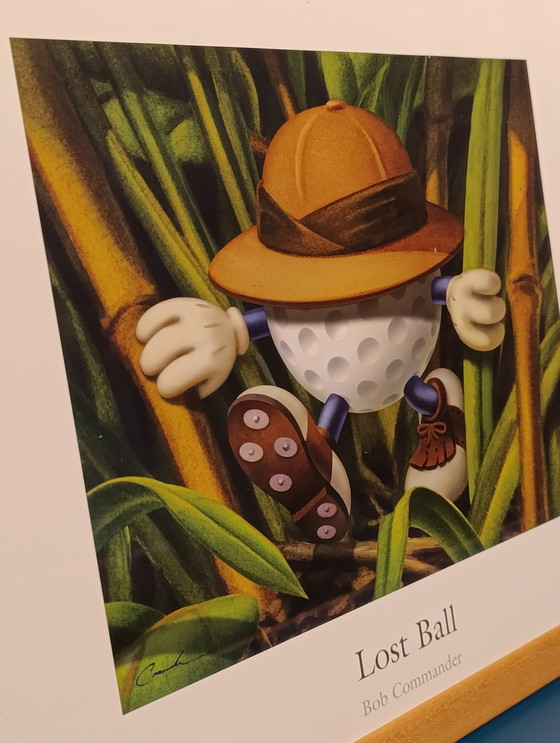 Image 1 of 2 signed Bob Commander framed lost ball and drop 'm