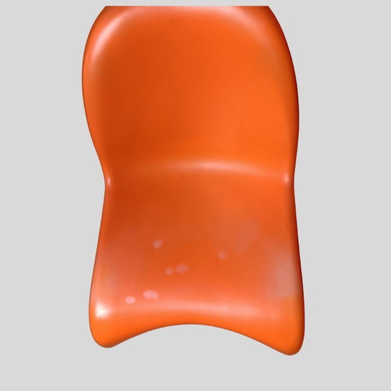 Image 1 of Juego de 4 sillas estilo Panton color naranja