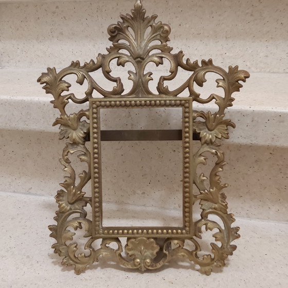 Image 1 of 2 antieke koperen ornamenten fotolijsten rococo 1900