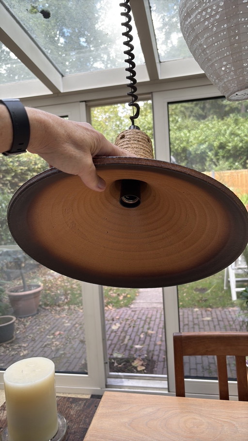 Brutalist clay lamp, ceramic