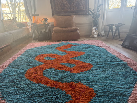 Image 1 of Tappeto monumentale in lana fatto a mano con motivo a serpente – 325 × 204 cm