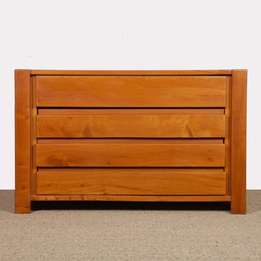 Vintage-Kommode aus massivem Ulmenholz, 1980