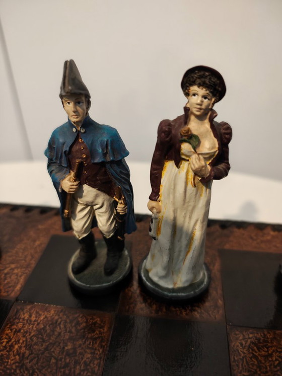 Image 1 of Waterloo chess set with hand-painted resin pieces