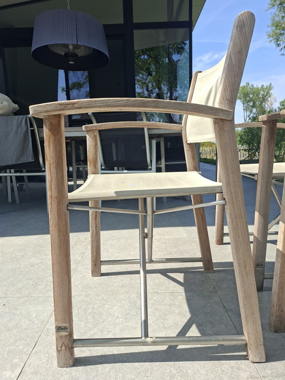 Set of 6 Gloster Garden Chairs – Teak & Stainless Steel – rvs, Wood (photo 3 of 6)