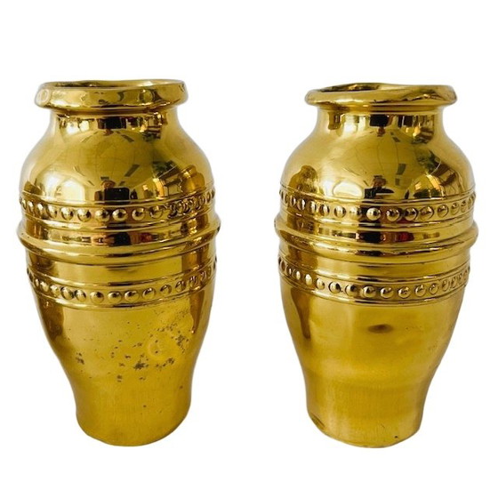 Image 1 of Barattoli da tabacco e mini vasi in ottone vintage