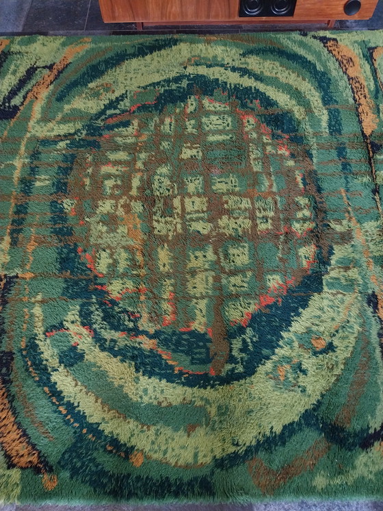 Image 1 of 1 x Desso Psychedelic Großtapete aus den 1970er Jahren (2 x 3 m) in Grün-Orange