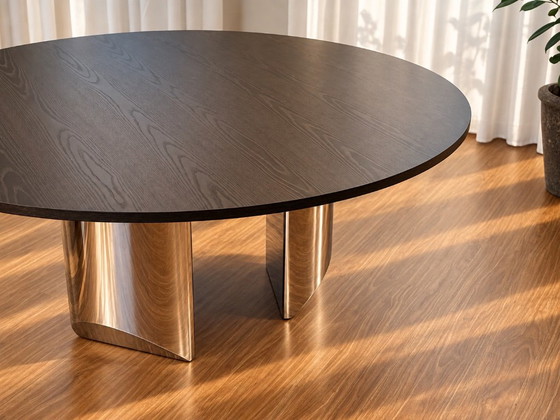 Minotti Wedge Esstisch Ø180 von Nendo – Exzellenter Zustand – Esstische, Wood (photo 4 of 5)