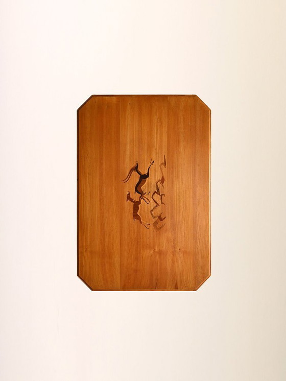 Image 1 of Tavolo vintage scandinavo in betulla con intarsio