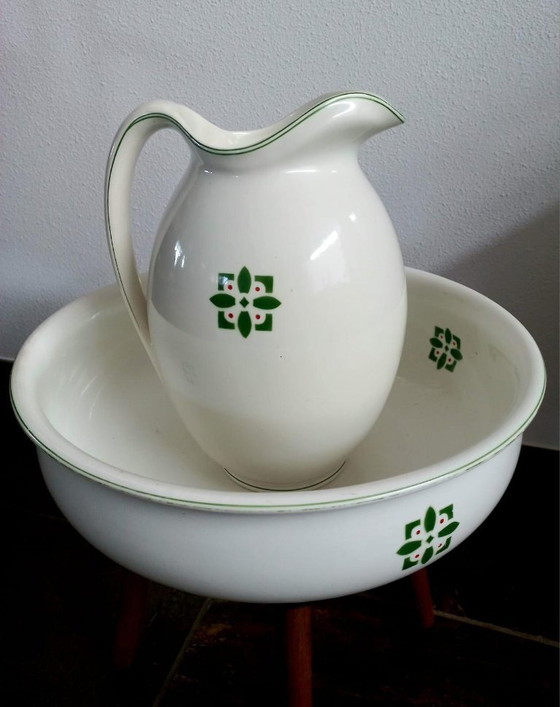 Image 1 of 4-piece antique lamp set - Société Ceramique Maestricht