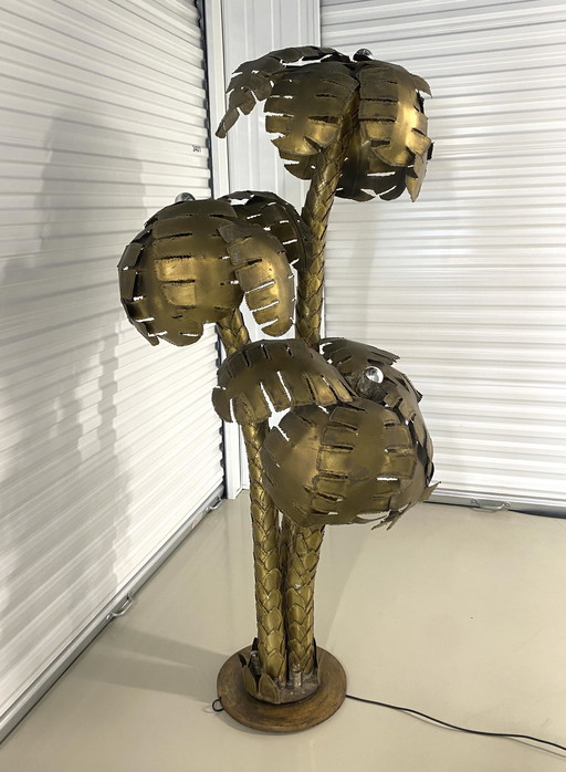 Grote vintage messing Maison Jansen vloerlamp 70’s