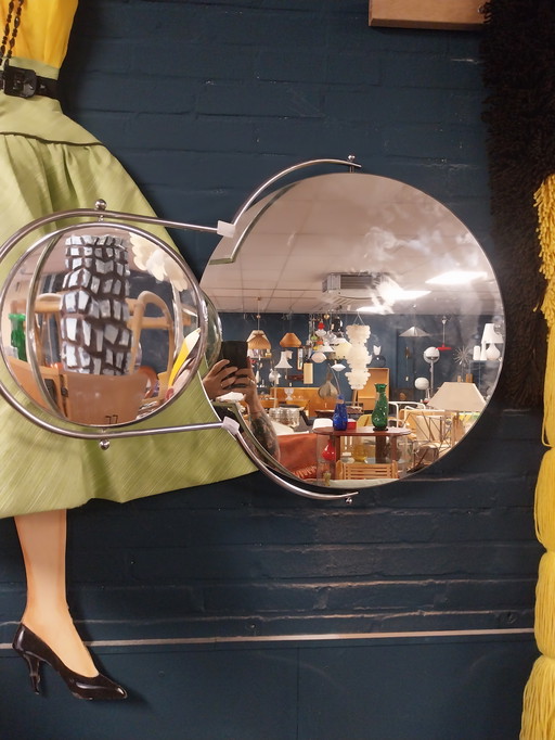 1 x espejo espejo dos de Rodney Kinsman para Bieffeplast Italia años 80