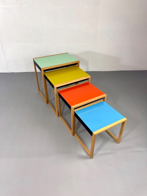 Bauhaus Nesting Tafels Josef Albers – Bijzettafels, Glass, Wood (photo 6 of 9)