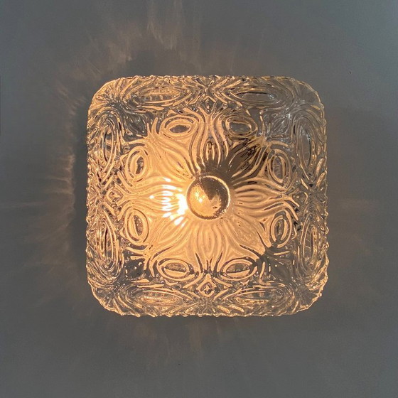 Image 1 of Kleine Wandleuchte Deckenleuchte minimalistische Glas 1970 1980 seventies antike Leuchte transparent